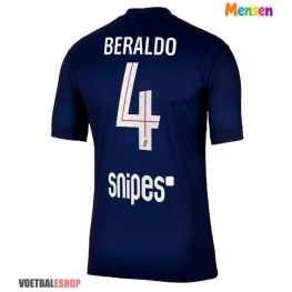 Paris Saint-Germain Lucas Beraldo #4 Thuis tenue 2025-26 Korte Mouw